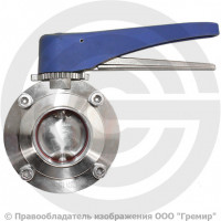 Затвор нержавеющий дисковый поворотный приварной Ду-20 (3/4") Ру-8 с нержавеющим диском NK-DZwpEPDM20/4