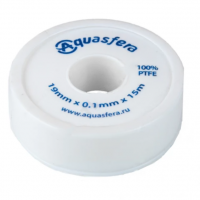 Лента ФУМ PTFE 6020 19ммх0,1ммх15м катушка среда: вода Aquasfera