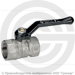 Кран латунный Ду-25 (1") Ру-25 ВР (ВН) никель рычаг Bugatti серия 600