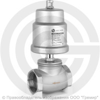 Клапан запорно-регулирующий нержавеющий НЗ Ду-25 (1") Ру-16 ВР (ВН) Kvs=12м3/ч с нержавеющим пневмоприводом 63мм PV Helver Клапан запорно-регулирующий нержавеющий НЗ Ду-25 (1") Ру-16 ВР (ВН) Kvs=12м3/ч с нержавеющим пневмоприводом 63мм PV Helver