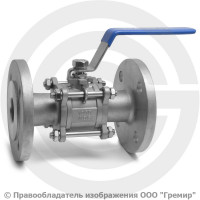 Кран нержавеющий AISI 316 (CF8M) трехсоставной фланцевый Ду-40 (1 1/2") Ру-16 NK-BF40/6