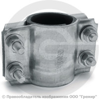 Хомут ремонтный двухсторонний оцинкованный Ду-32 (Дн 42-46) L=65мм ККАЗ
