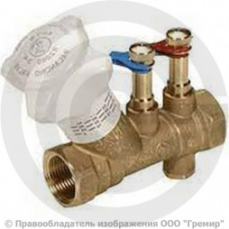 Клапан балансировочный ручной латунный муфтовый Ду-50 Ру-25 ВР (ВН) Kvs=25.5м3/ч с измерительными ниппелями R206B Giacomini