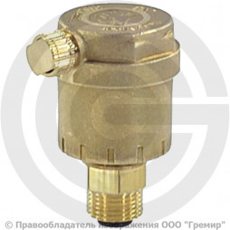 Воздухоотводчик автоматический латунный Ду-10 (3/8") Ру-14 НР (НАР) прямой с запорным клапаном Giacomini R88I