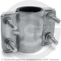 Хомут ремонтный двухсторонний оцинкованный Ду-65 (Дн 75-76) L=103мм ККАЗ