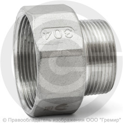 Футорка обратная нержавеющая AISI 304 Ду 40-25 (1 1/2"-1")