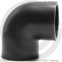 Отвод ПВХ клеевой серый Дн 110 90гр Ру-10 напорный Aquaviva