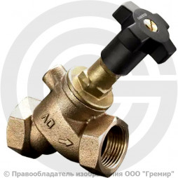 Клапан балансировочный ручной бронзовый муфтовый Ду-20 Ру-25 ВР (ВН) Kvs=9.5м3/ч Оventrop