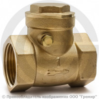 Клапан обратный поворотный латунный Ду-40 (1 1/2") Ру-25 ВР (ВН) (Т<100°С) латунь+EPDM Aquasfera 3004