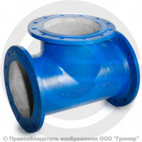 Тройник фланцевый ТФ Ду 800-800 (1350-675) ВЧШГ с ЦПП цинк+AL ГОСТ ISO 2531-2012