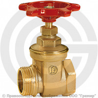 Задвижка латунная муфтовая Ду-25 Ру-10 ВР-НР (ВН-НАР) (Т<110°С) маховик R54 Giacomini