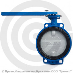 Затвор дисковый поворотный межфланцевый Ду-250 Ру-10 EPDM с чугунным диском ЛМЗ 32ч1р