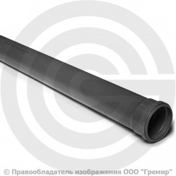 Труба НПВХ (ПВХ) канализационная серая Дн 110х3,2 безнапорная L=1,5м в/к Хемкор