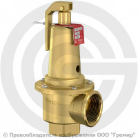 Клапан предохранительный пружинный латунный Ду 40-50 (G1 1/2"-G2") ВР (ВН) Рср=6бар (Т<140°С) Prescor S960 Flamco