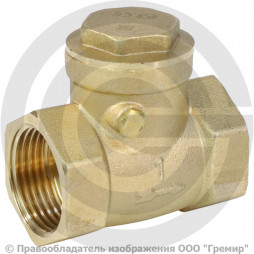 Клапан обратный поворотный латунный Ду-50 (2") Ру-25 ВР (ВН) (Т<100°С) латунь Aquasfera 3003