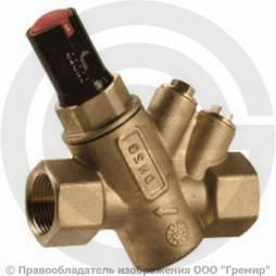 Клапан балансировочный автоматический латунный муфтовый Ду-15 Ру-25 ВР (ВН) Kvs=0.825м3/ч без ниппелей R206A Giacomini