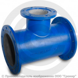 Тройник фланцевый ТФ Ду 250-150 (L=600-250) ВЧШГ с ЦПП цинк+AL ГОСТ ISO 2531-2012