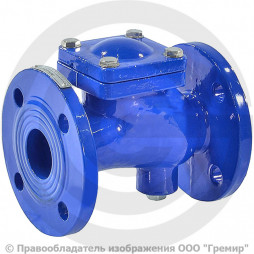 Клапан обратный шаровый чугунный фланцевый Ду-80 Ру-16 (Т<80°С) шар сталь+NBR Benarmo