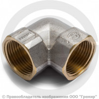 Уголок (угольник) латунный ВР (ВН) Ду-8 (1/4") никель Aquasfera