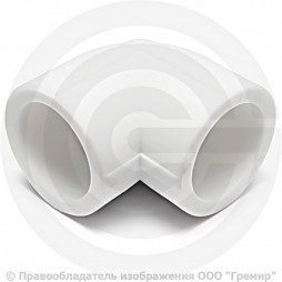 Угольник PP-R белый Дн 90 90гр Pro Aqua