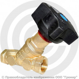 Клапан балансировочный ручной латунный муфтовый Ду-40 1/2 Ру-16 ВР (ВН) Kvs=20.81м3/ч без ниппелей STAD.BY-3 Цветлит