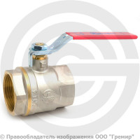 Кран латунный Ду-65 (2 1/2") Ру-14 ВР (ВН) муфтовый никель полнопроходной рычаг Aquasfera Euro 1001