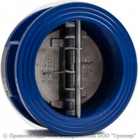 Клапан обратный двухстворчатый чугунный межфланцевый Ду-400 Ру-16 (Т<120°С) створки нерж Benarmo